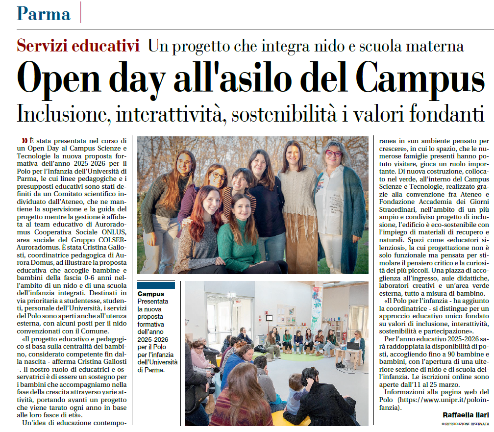 Open Day al Polo educativo dell'Università di Parma