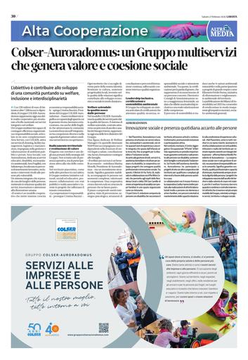Quotidiano Libertà | speciale sulla Cooperazione: una pagina dedicata al Gruppo